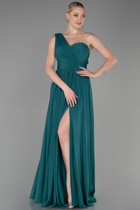 Green Long Chiffon Evening Dress ABU3309