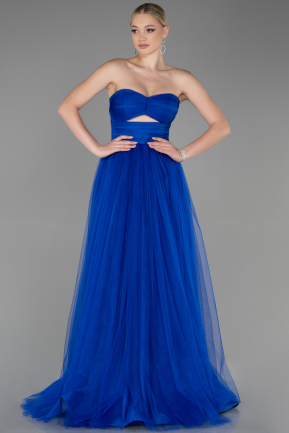 Long Sax Blue Prom Gown ABU3338