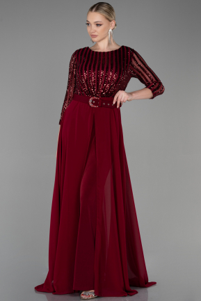 Long Burgundy Evening Dress ABT052