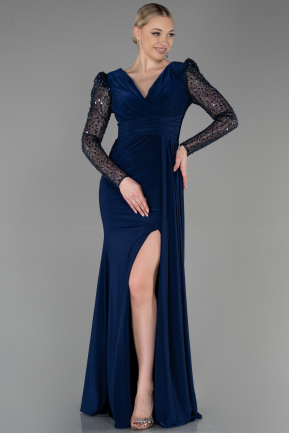 Long Navy Blue Evening Dress ABU3321