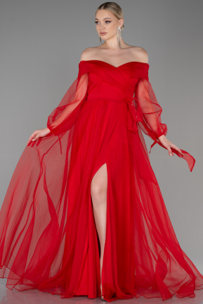 Red Long Engagement Dress ABU1468