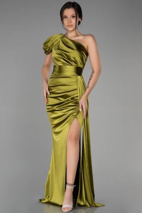 Long Pistachio Green Prom Gown ABU3325
