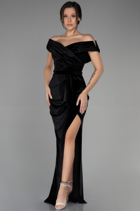 Long Black Velvet Evening Dress ABU3330
