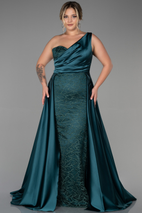 Long Emerald Green Plus Size Evening Dress ABU3171