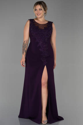 Dark Purple Long Plus Size Evening Dress ABU1870