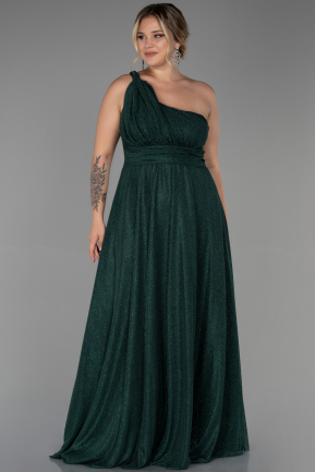 Long Emerald Green Plus Size Evening Dress ABU3289