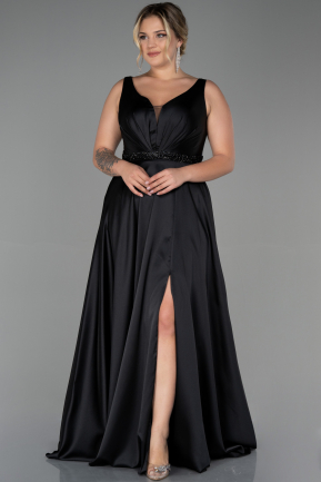 Long Black Plus Size Evening Dress ABU3200