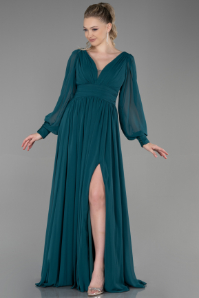 Long Emerald Green Chiffon Evening Dress ABU1702