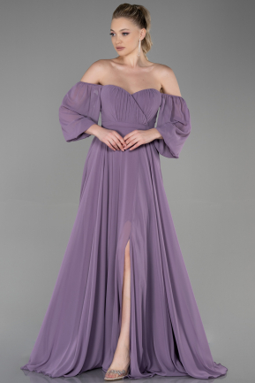 Long Lavender Chiffon Prom Gown ABU2457