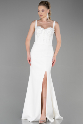 Long White Evening Dress ABU3345