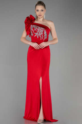 Long Red Mermaid Evening Dress ABU3349