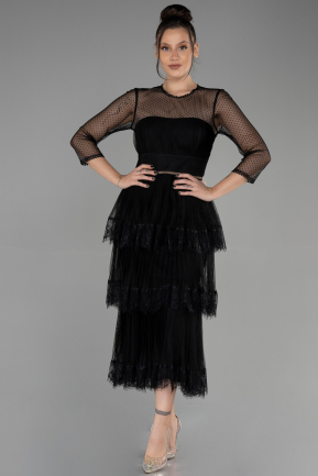 Midi Black Invitation Dress ABK1865