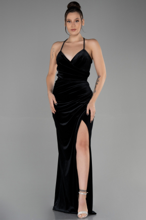 Long Black Velvet Evening Dress ABU3366