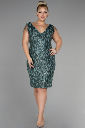 Midi Turquoise Plus Size Invitation Dress ABK1873