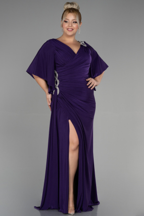 Purple Long Plus Size Evening Dress ABU3173