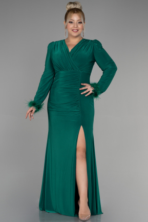 Long Emerald Green Plus Size Evening Dress ABU2832