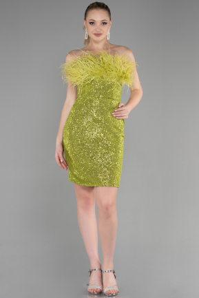 Short Pistachio Green Scaly Invitation Dress ABK1809