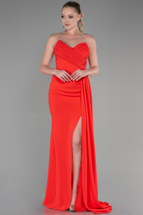 Long Coral Prom Gown ABU3344