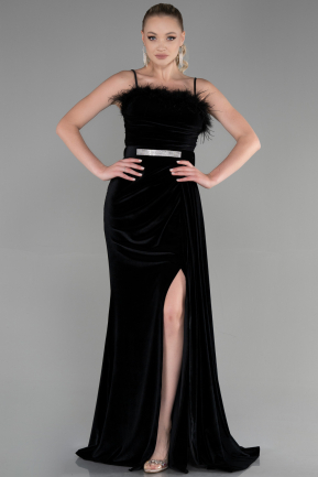 Long Black Velvet Evening Dress ABU3387
