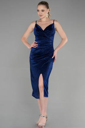 Midi Sax Blue Invitation Dress ABK1883
