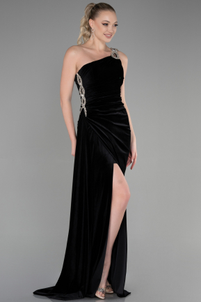 Long Black Velvet Evening Dress ABU3365