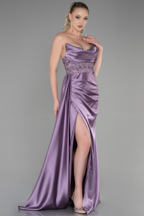 Lavender Long Satin Evening Dress ABU3587
