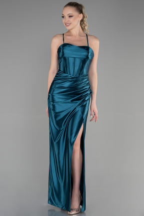 Oil Green Long Prom Gown ABU3247