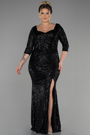 Long Black Oversized Evening Dress ABU1697