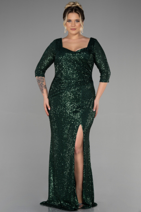 Emerald Green Long Oversized Evening Dress ABU1697
