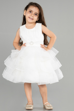 Short White Girl Dress ABK1362