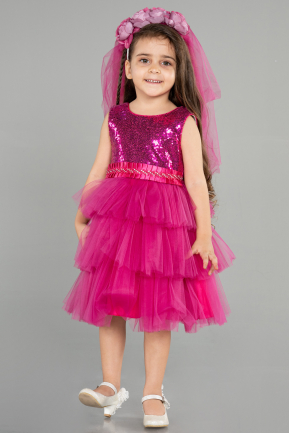 Fuchsia Short Girl Dress ABK1190