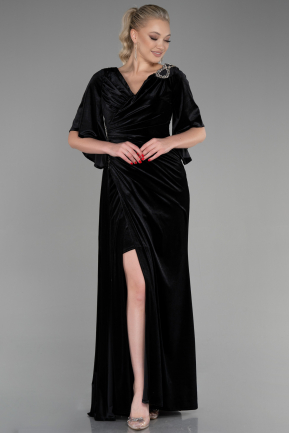 Long Black Velvet Mermaid Evening Dress ABU3369