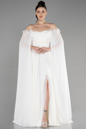 Long White Chiffon Evening Dress ABU3462