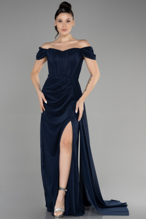 Long Navy Blue Prom Gown ABU3472