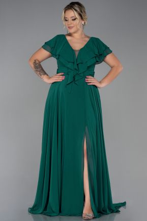 Emerald Green Long Plus Size Evening Dress ABU032