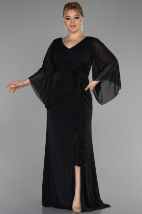 Long Black Plus Size Evening Dress ABU3486