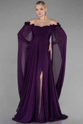 Long Purple Chiffon Evening Dress ABU3462