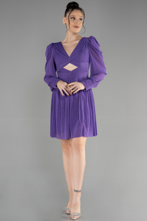 Short Purple Invitation Dress ABK1839