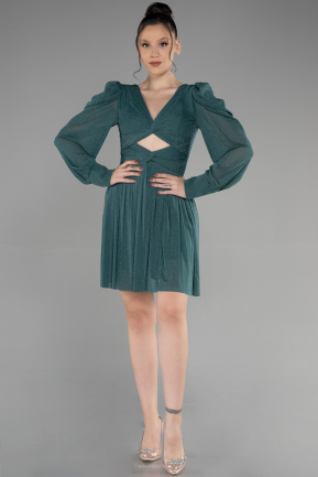 Short Emerald Green Invitation Dress ABK1839