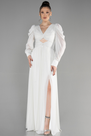 Long White Evening Dress ABU3103