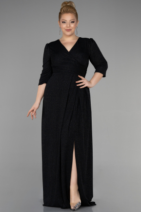 Long Black Plus Size Evening Dress ABU3504
