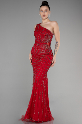 Long Red Special Design Engagement Dress ABU3560