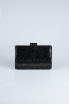 Black Plaster Fabric Box Bag V366