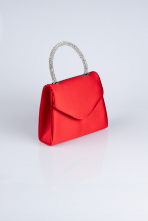 Red Satin Box Bag V436
