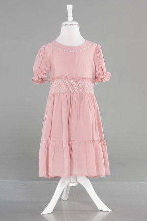 Midi Powder Color Girl Dress ABK1948