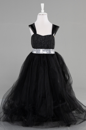 Long Black Girl Dress ABU3566