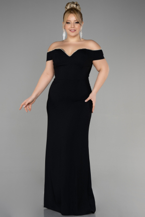 Long Black Plus Size Evening Dress ABU3582