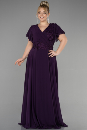 Long Purple Plus Size Evening Dress ABU1562
