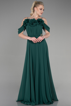 Long Emerald Green Chiffon Evening Dress ABU3626