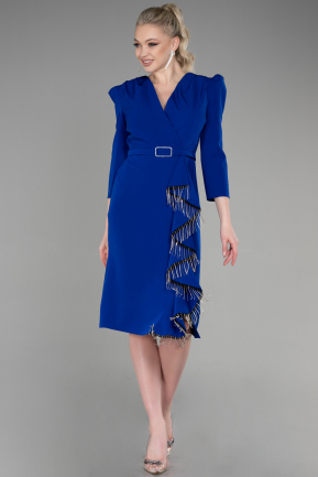 Midi Sax Blue Party Dress ABK1968